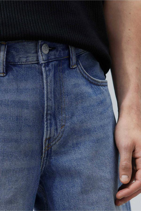 Elo Genuine F&F Men's Wide Leg Distressed Denim Shorts Blue