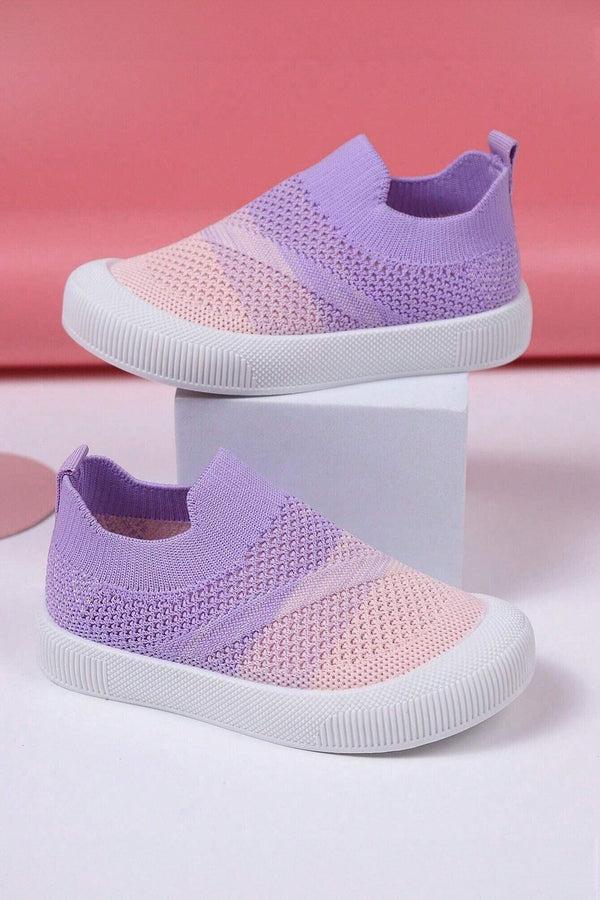 Elo Girl's El Paso Slip-On Sneakers Purple & Powder Pink