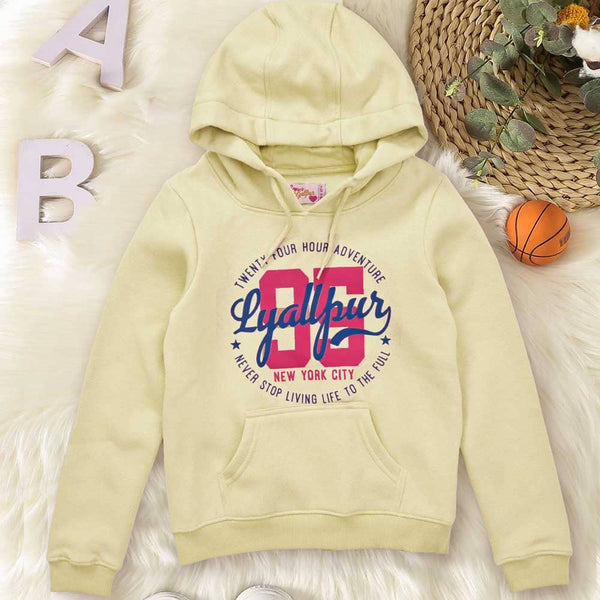 elo Girl's Lyallpur 95 Printed Pullover Hoodie Cream