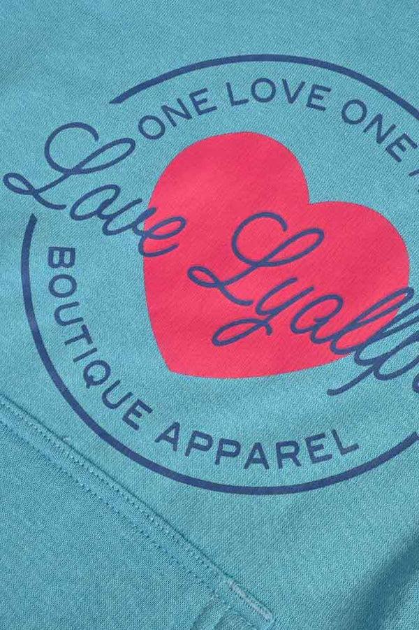 Elo Girl's One Love One Heart Printed Pullover Hoodie Cream