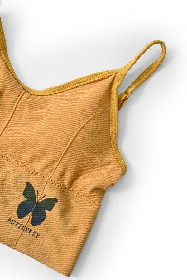 Elo Girl's/Women's Butterfly Printed Bidi Bra & Brief Set Black