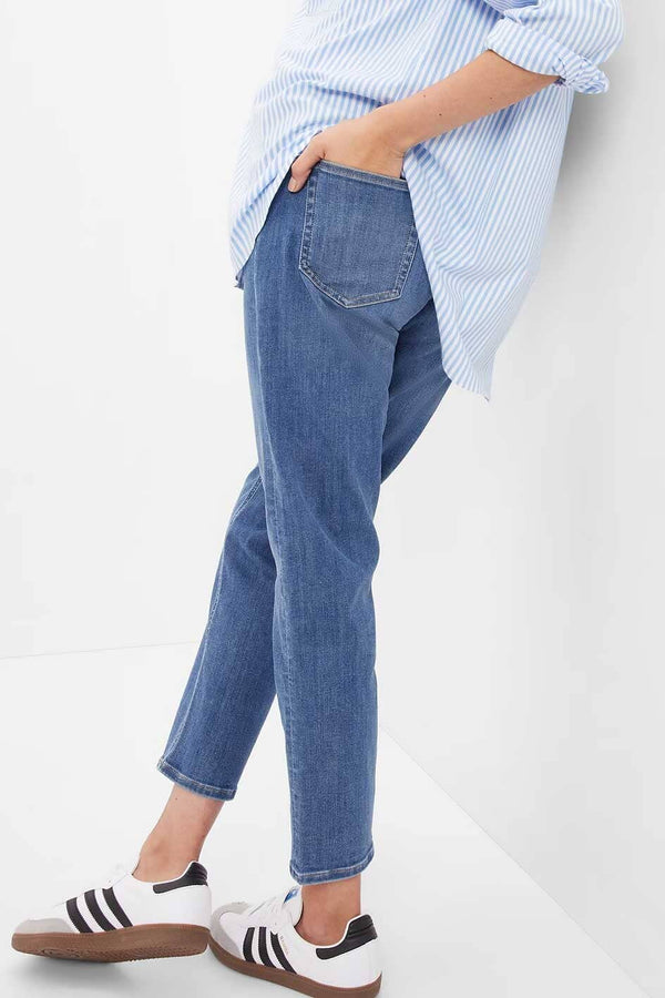 Elo GP Women's Inset Panel Straight Maternity Jeans Blue