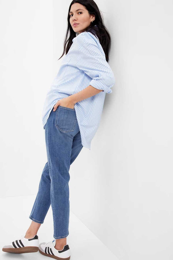 Elo GP Women's Inset Panel Straight Maternity Jeans Blue