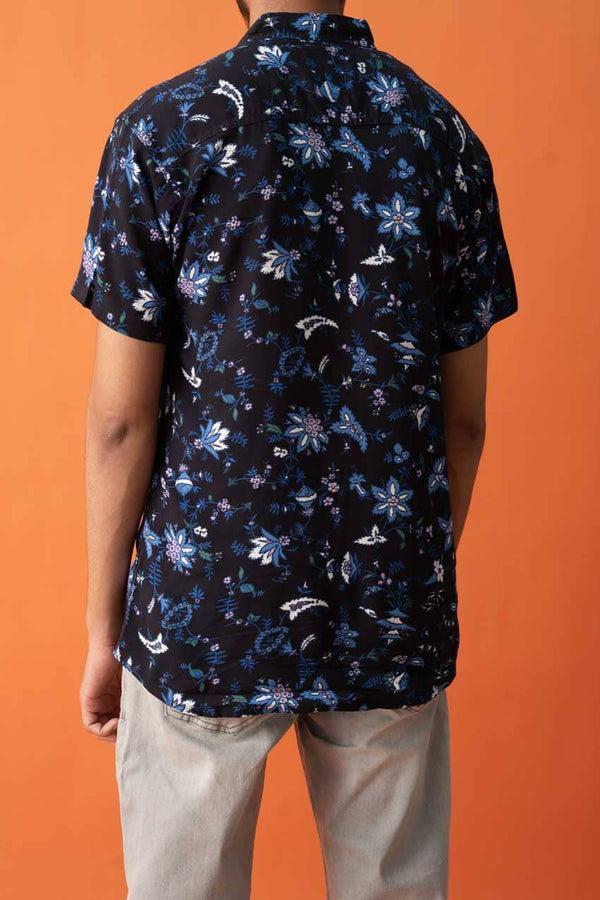 Elo Gravity Men's Button Down Short Sleeve Casual Shirt Black