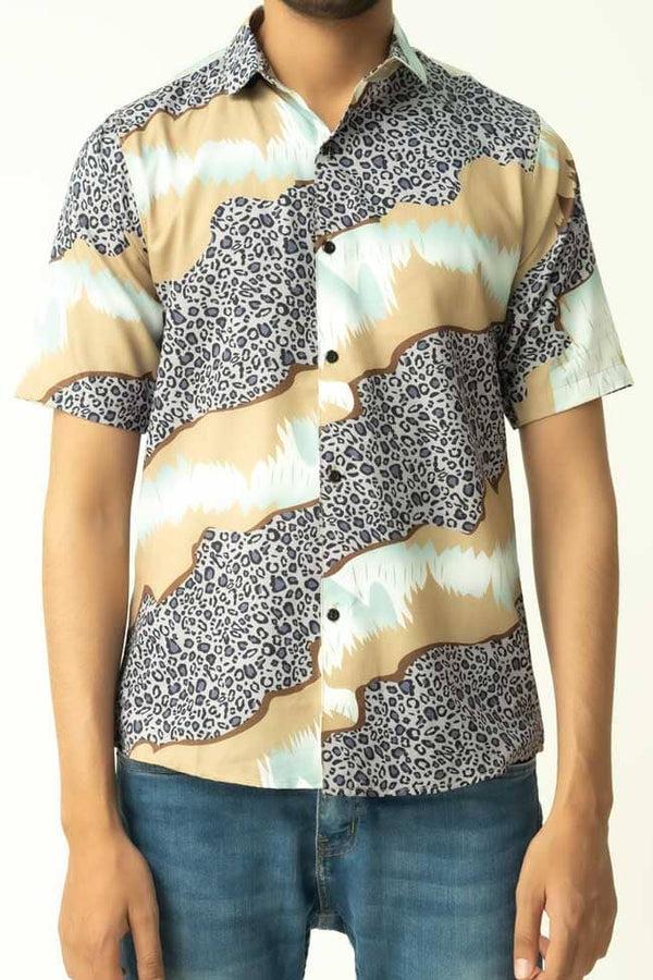 Elo Gravity Men's Printed Short Sleeve Austin Casual Shirt
