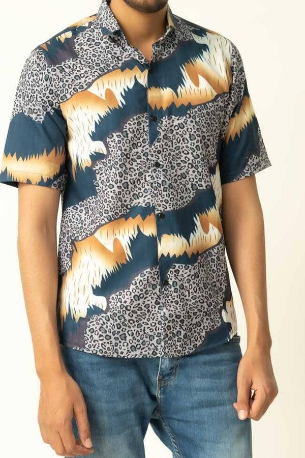 elo Gravity Men's Printed Short Sleeve Austin Casual Shirt