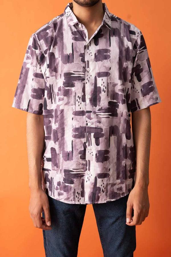 Elo Gravity Men's Printed Short Sleeve Venice Casual Shirt