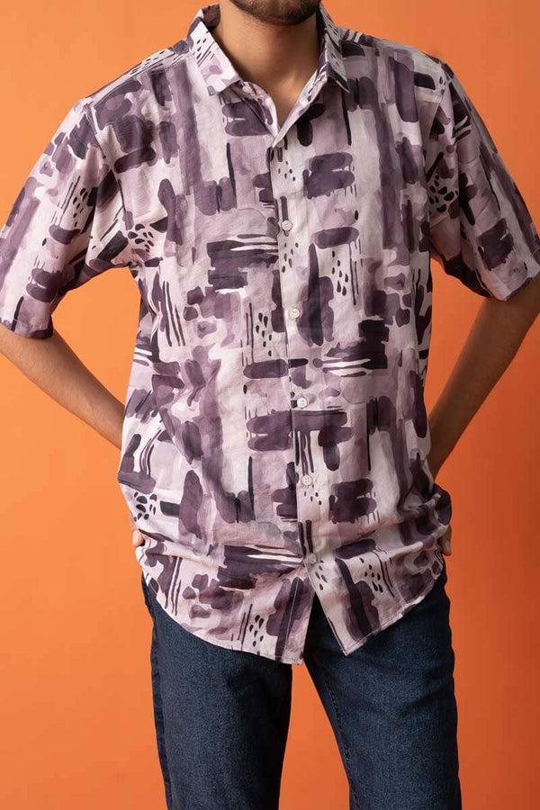 Elo Gravity Men's Printed Short Sleeve Venice Casual Shirt