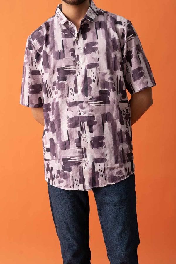 Elo Gravity Men's Printed Short Sleeve Venice Casual Shirt