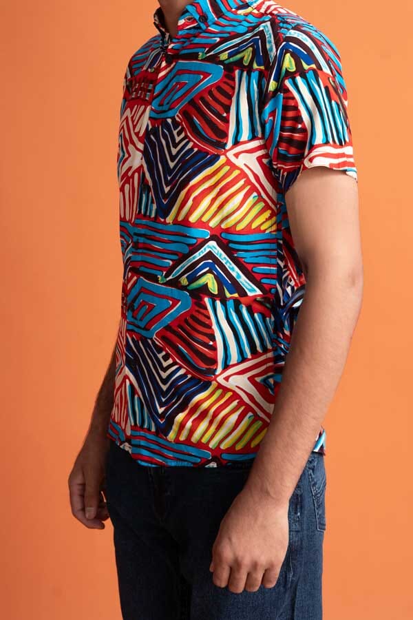 Elo Gravity Men's Short Sleeve Button Down Casual Shirt