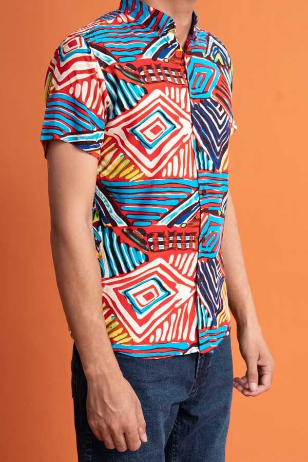 Elo Gravity Men's Short Sleeve Button Down Casual Shirt