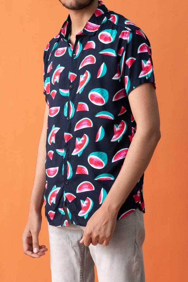 Elo Gravity Men's Short Sleeve Printed Casual Shirt