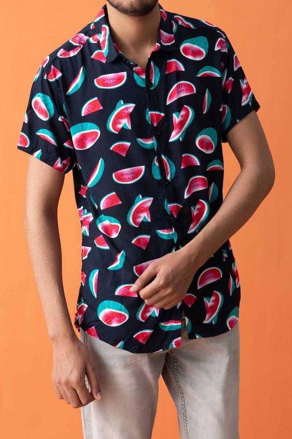 Elo Gravity Men's Short Sleeve Printed Casual Shirt