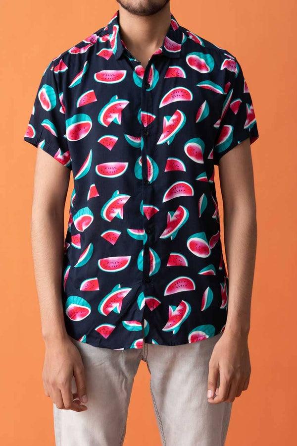 elo Gravity Men's Short Sleeve Printed Casual Shirt