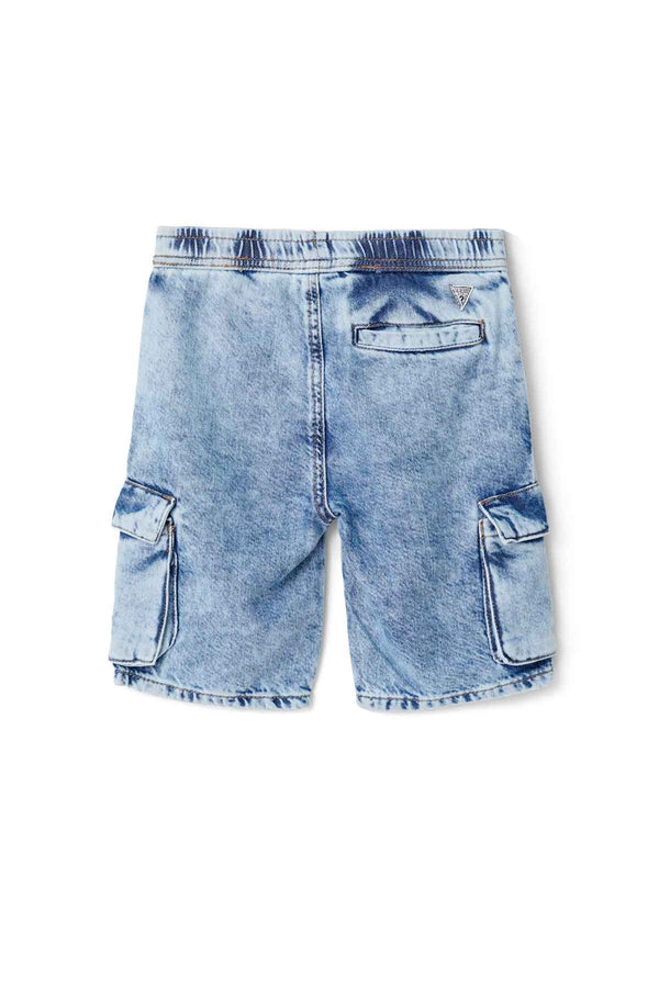 Elo GS Girl's Cargo Washed Denim Shorts Washed Blue