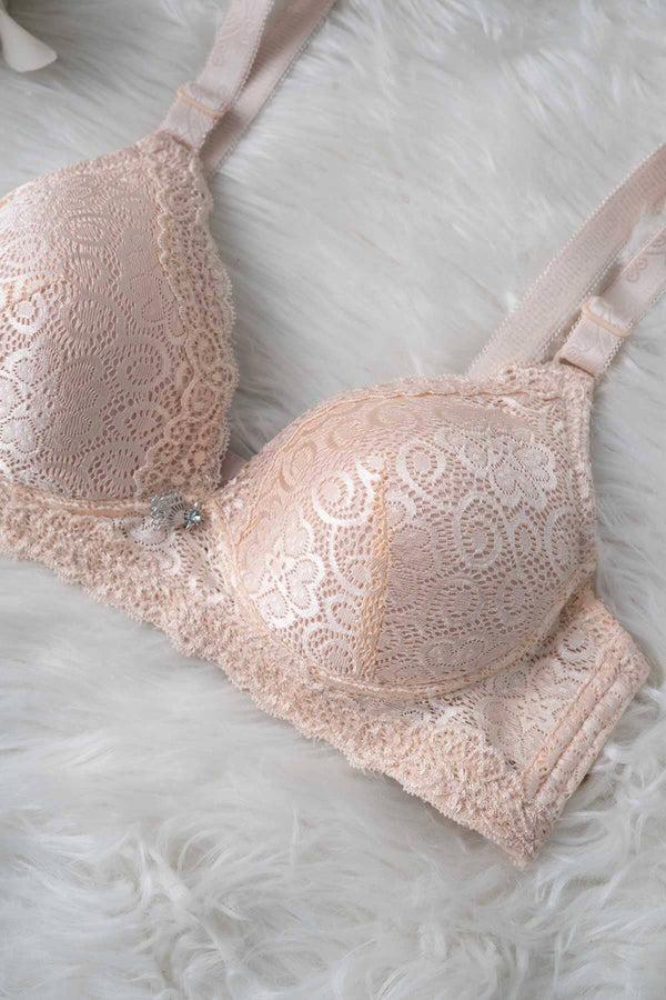 Elo Hanjin Women's Floral Lace Foam Padded Bra Black