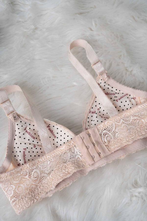 Elo Hanjin Women's Floral Lace Foam Padded Bra Black