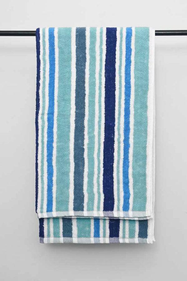 Elo Harcourt Stripes Style Bath Towel Blue & Turquoise