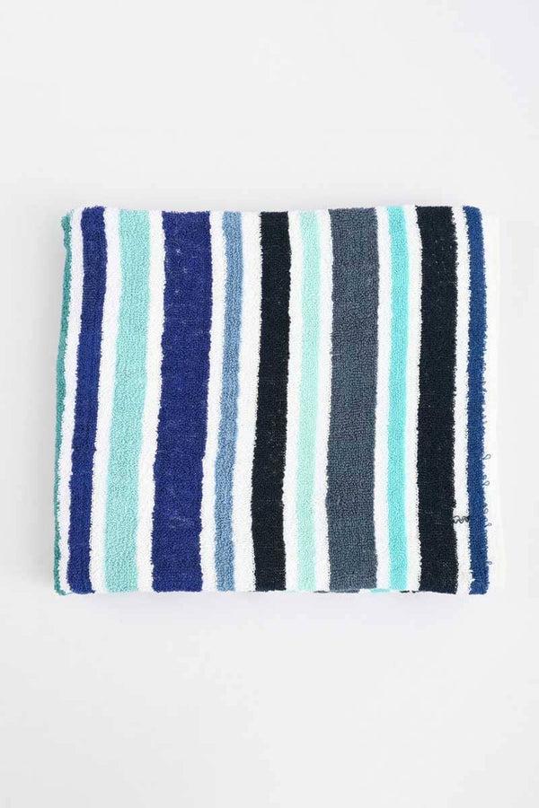 elo Harcourt Stripes Style Bath Towel Blue & Turquoise