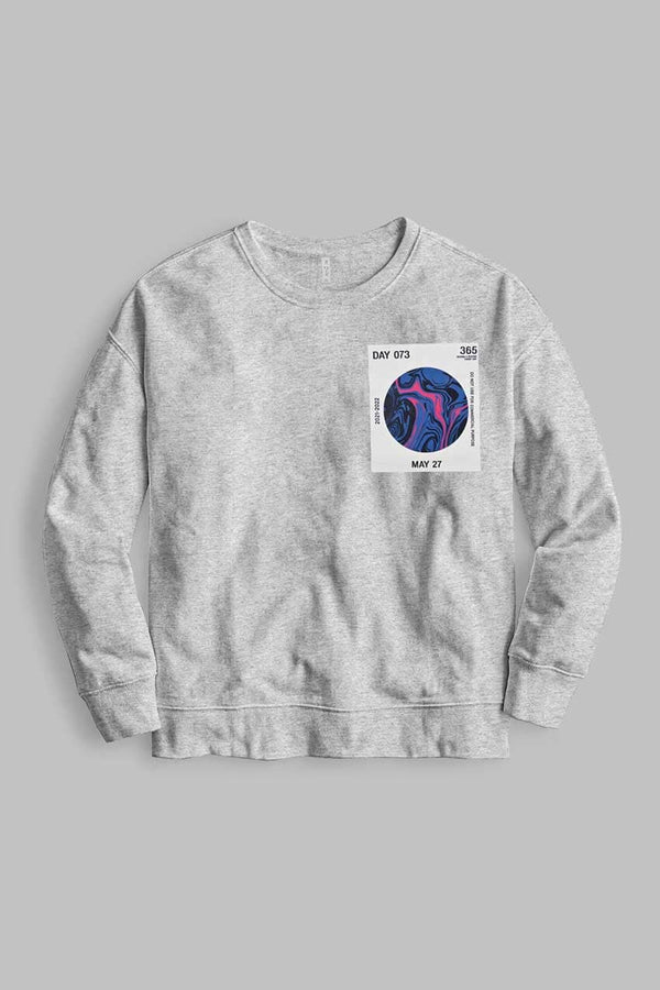 Elo HAS Apparel Men's Day 073 Printed Long Sleeve Sweat Shirt Heather Grey