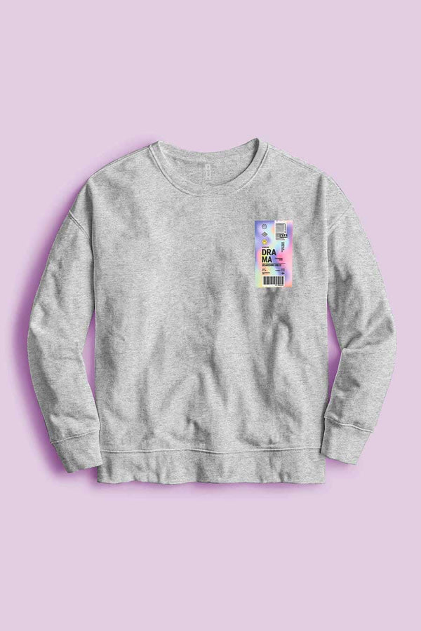 Elo HAS Apparel Men's Drama Printed Long Sleeve Sweat Shirt Heather Grey