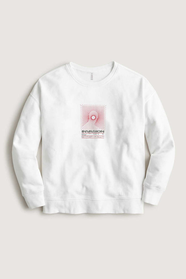 Elo HAS Apparel Men's Invasion Printed Long Sleeve Sweat Shirt White