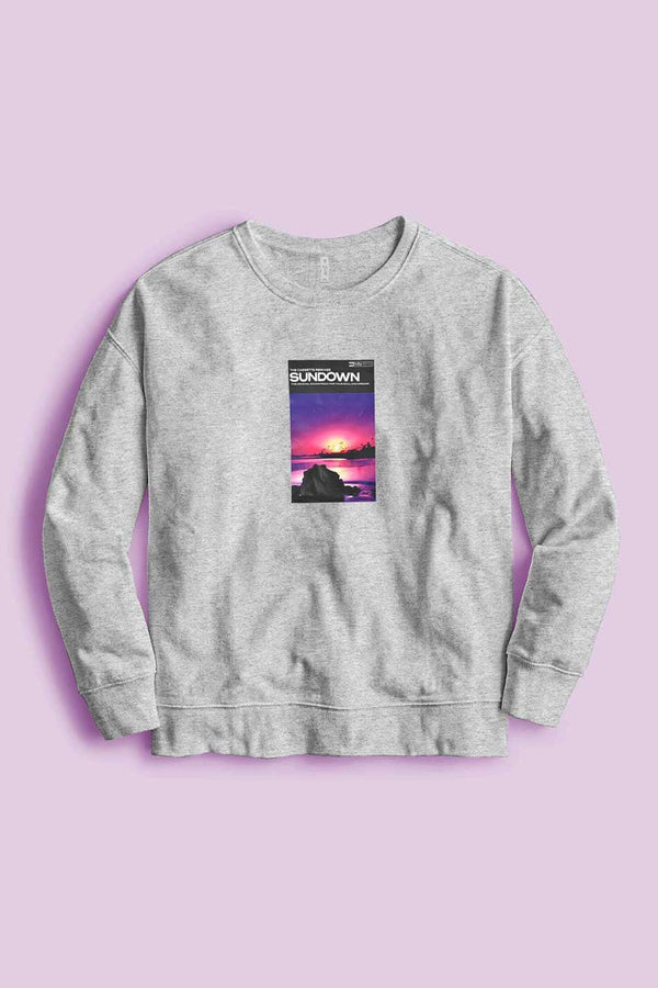 Elo HAS Apparel Men's Sundown Printed Long Sleeve Sweat Shirt Heather Grey