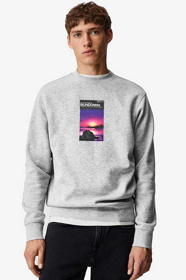 elo HAS Apparel Men's Sundown Printed Long Sleeve Sweat Shirt Heather Grey