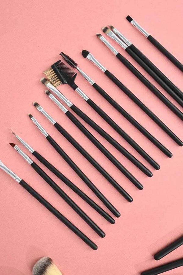 Elo High Grade Makeup Brush Kit Set With Pouch - Pack Of 21 Silver & Purple