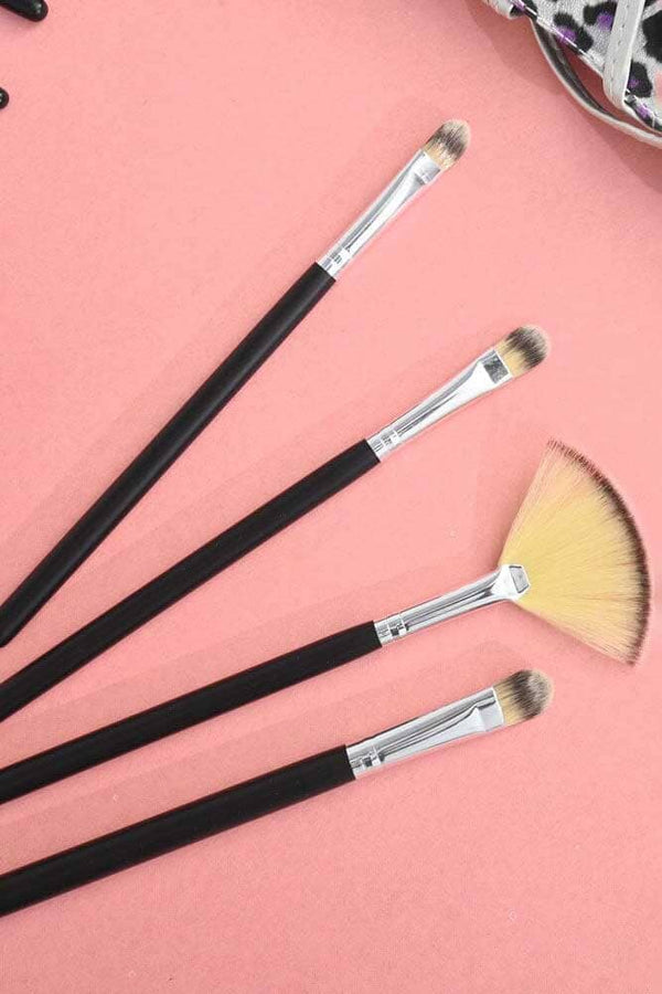 Elo High Grade Makeup Brush Kit Set With Pouch - Pack Of 21 Silver & Purple