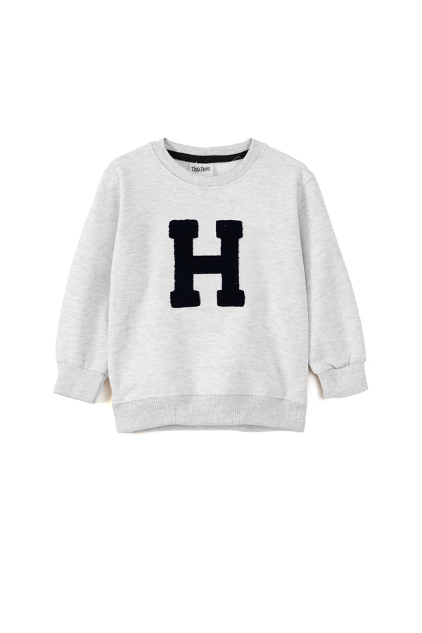 elo HM Kid's H Applique Terry Sweat Shirt Heather Grey