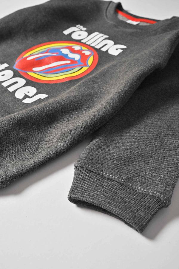 Elo HM Kid's Rolling Stones Printed Terry Sweat Shirt Charcoal