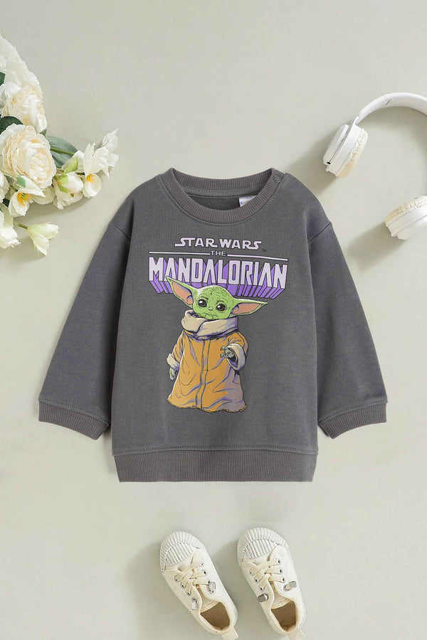 Elo HM Kid's Star Wars Printed Terry Sweat Shirt Dark Grey