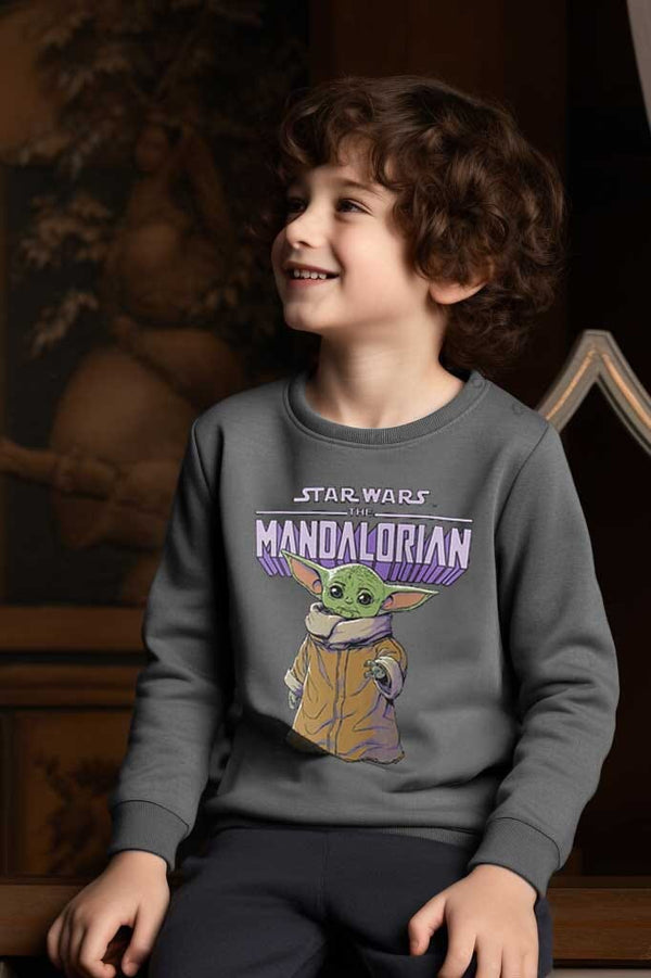 elo HM Kid's Star Wars Printed Terry Sweat Shirt Dark Grey