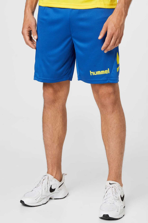 elo HML Men's Down Arrow Activewear Shorts Royal & Yellow