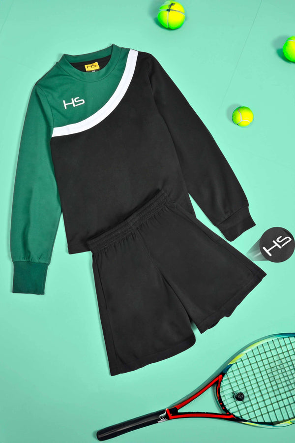 Elo HS Boy's Long Sleeve Activewear Twin Set Black & Green