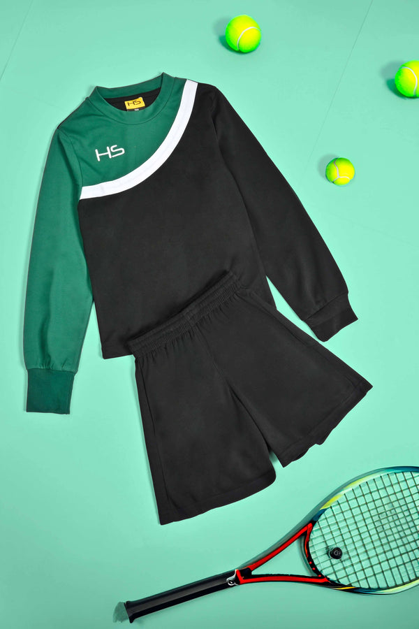 Elo HS Boy's Long Sleeve Activewear Twin Set Black & Green