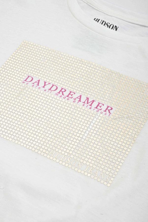 Elo Hudson Girl's Day Dreamer Embellish Design Tee Shirt Off White