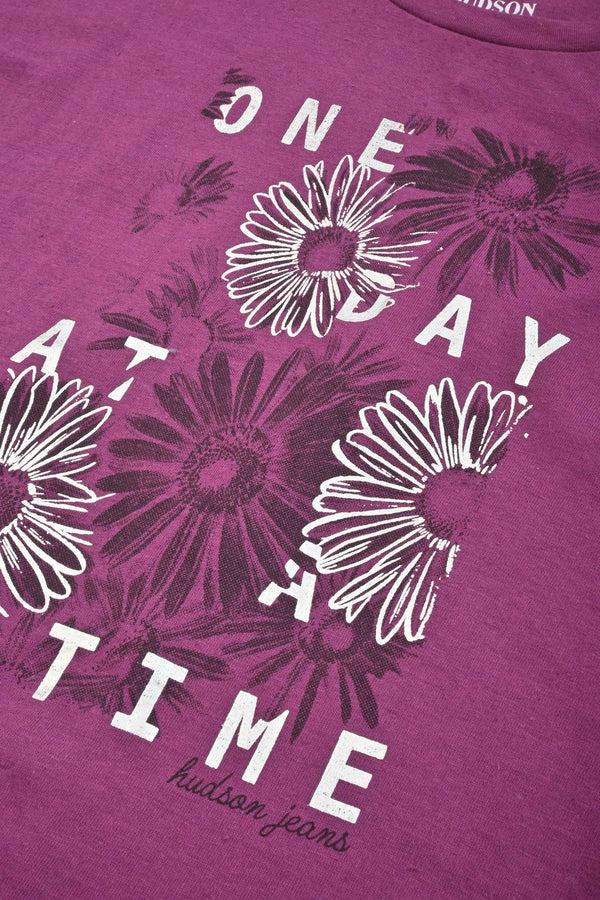 Elo Hudson Girl's One Day At Time Printed Tee Shirt Purple
