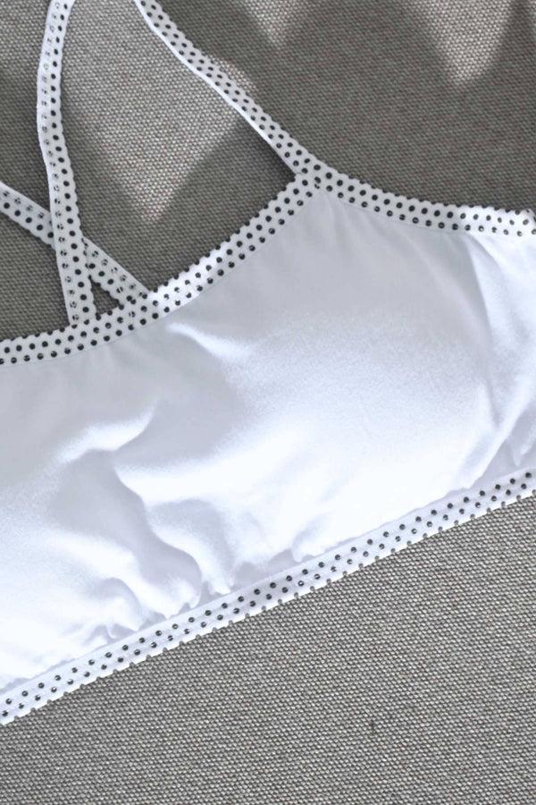 Elo Huimei Girl's/Women's Polka Dots Printed Bidi Bra Off White