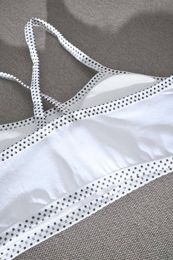 Elo Huimei Girl's/Women's Polka Dots Printed Bidi Bra Off White