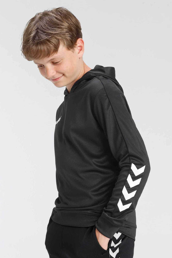 Elo Hummel Boy's Arm Arrow Printed Sports Pullover Hoodie Blue