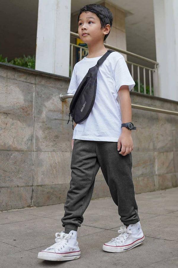 elo Huntington Kid's Dresden Terry Jogger Pants Charcoal