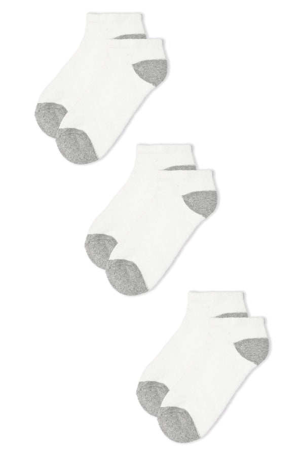 elo Identic Men's Low Cut Terry Socks - Pack Of 3 White