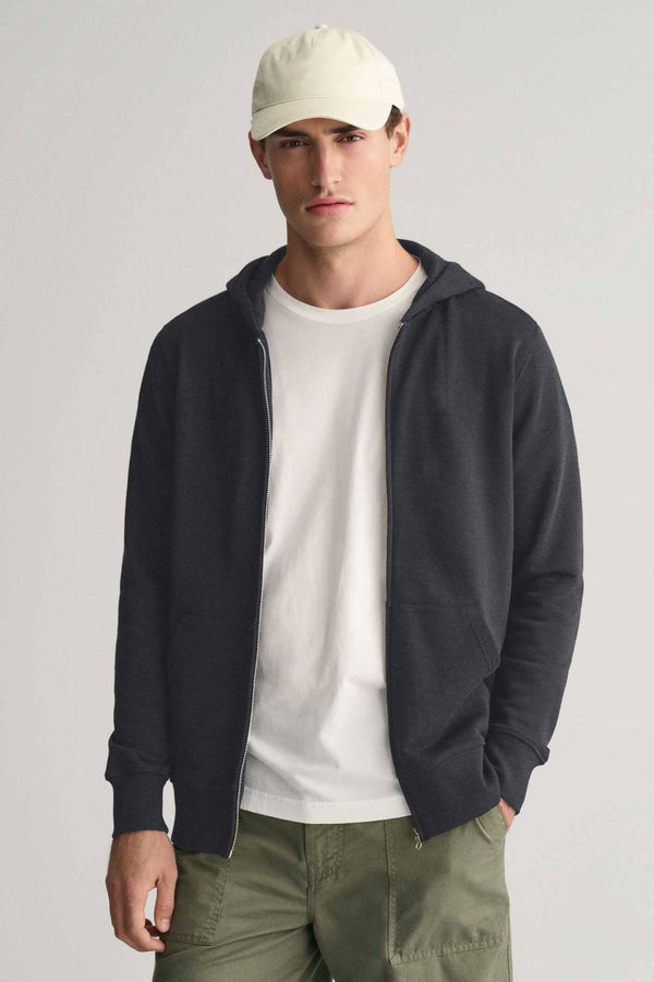 elo Independent Men's Fleece Zipper Hoodie Charcoal