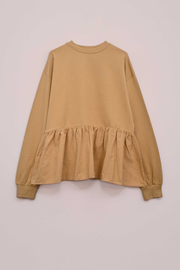 Elo Influence Women's Solid Design Terry Frock Shirt Beige