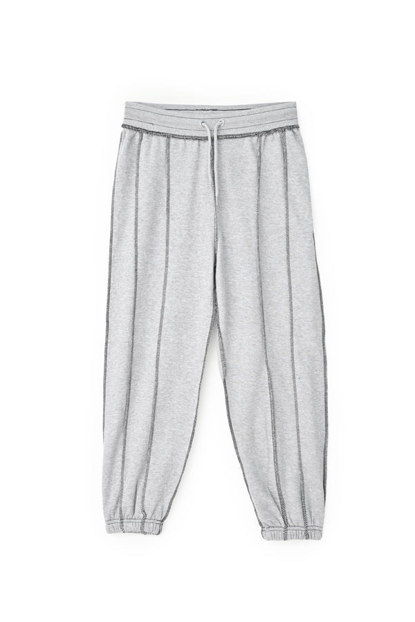 elo ISIF Women's Exposed Overlock Stitch Detail Sweatpants Heather Grey