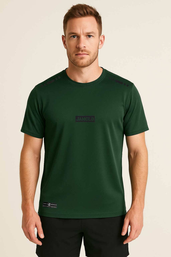 elo Jamclo Men's Dry Fit Activewear Tee Shirt Bottle Green