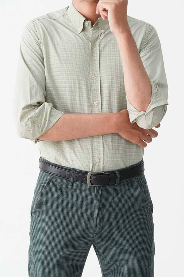 Elo Jamclo Originals Men's Button Down Micro Check Casual Shirt Mint