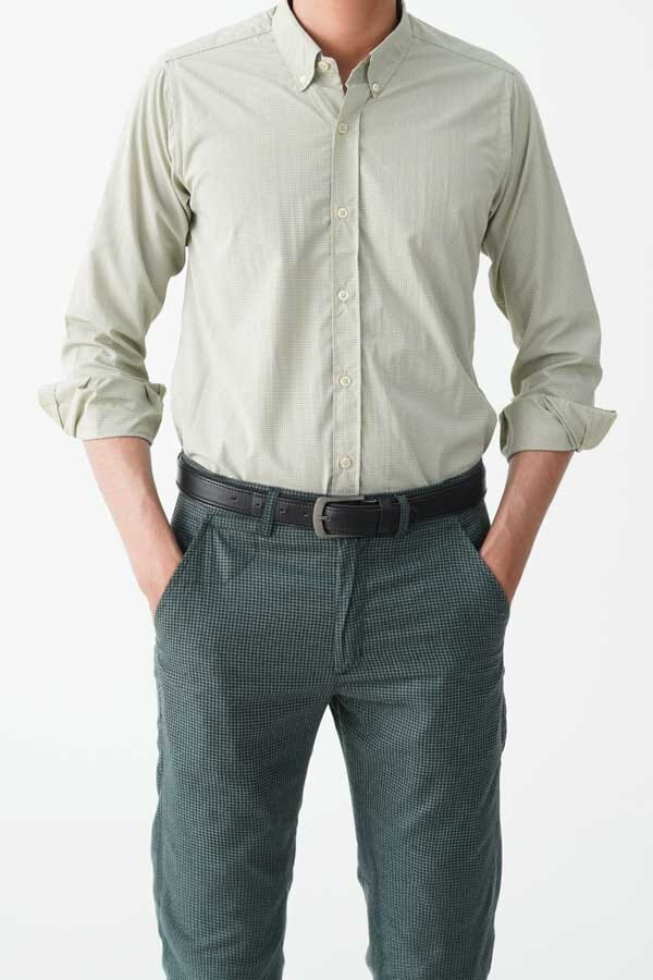 elo Jamclo Originals Men's Button Down Micro Check Casual Shirt Mint